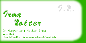 irma molter business card